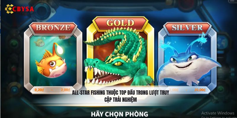 All-Star Fishing thuộc top đầu trong lượt truy cập trải nghiệm