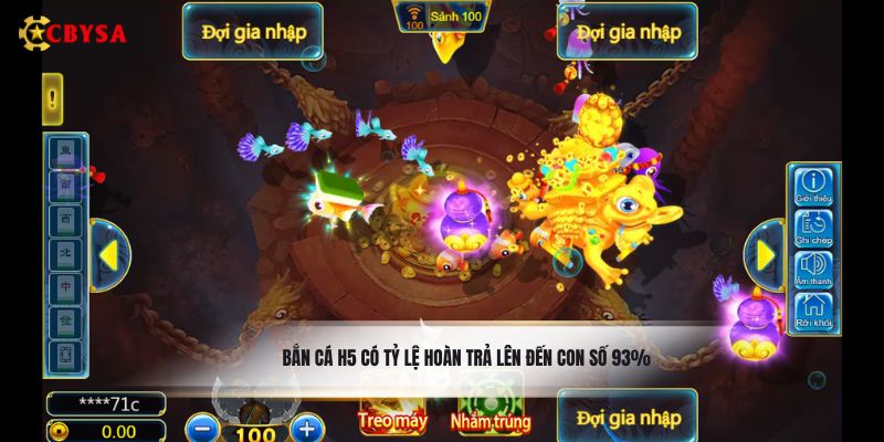 Bắn Cá H5 có tỷ lệ hoàn trả lên đến con số 93%