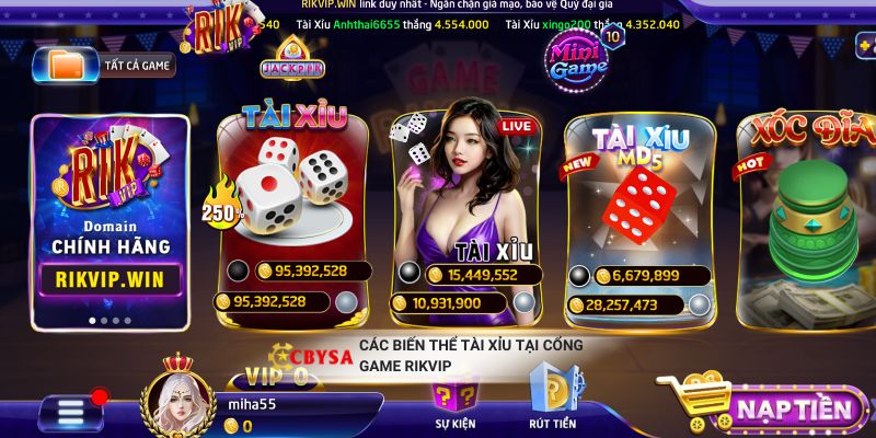 Các biến thể Tài Xỉu tại cổng game Rikvip