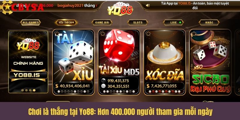 Chơi là thắng tại Yo88: Hơn 400.000 người tham gia mỗi ngày