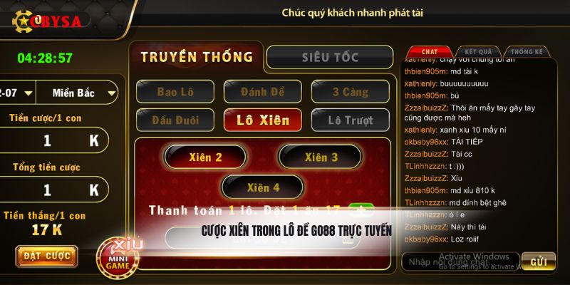 Cược xiên trong lô đề Go88 trực tuyến