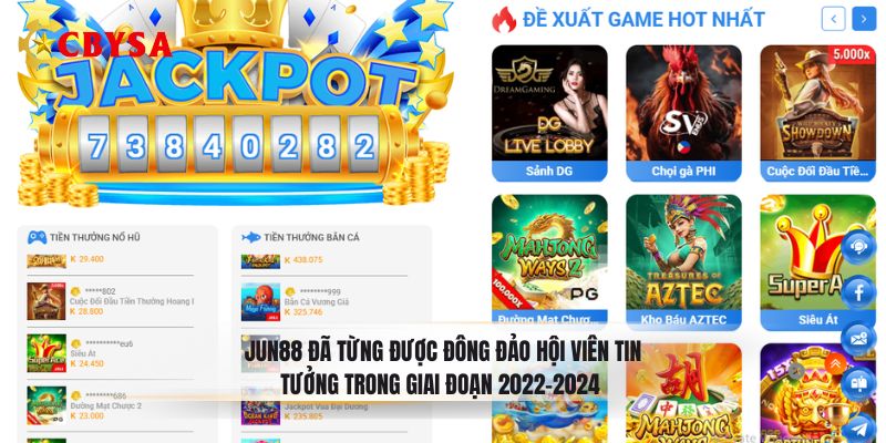 JUN88 đã từng được đông đảo hội viên tin tưởng trong giai đoạn 2022-2024