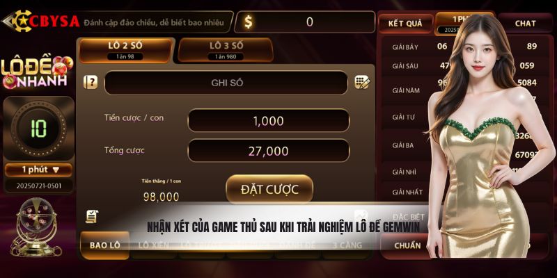 Nhận xét của game thủ sau khi trải nghiệm lô đề Gemwin