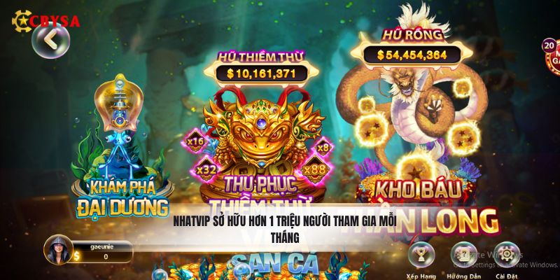 Nhatvip sở hữu hơn 1 triệu người tham gia mỗi tháng