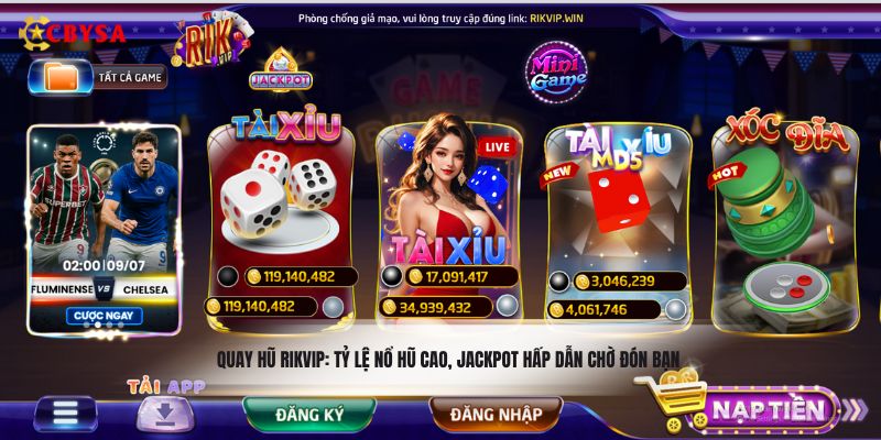 Quay hũ Rikvip: tỷ lệ nổ hũ cao, jackpot hấp dẫn chờ đón bạn
