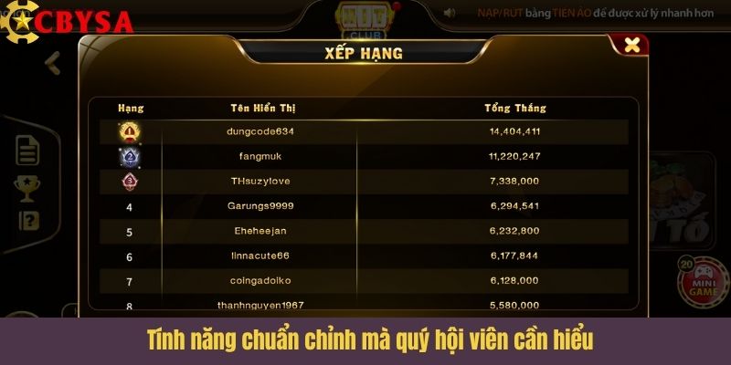 Tính năng chuẩn chỉnh mà quý hội viên cần hiểu