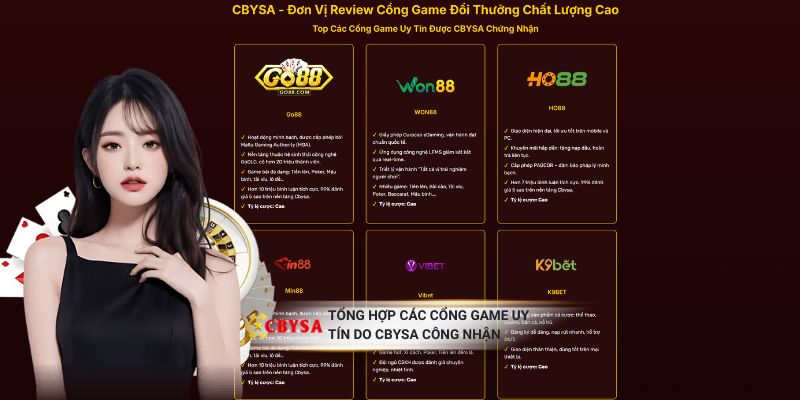 Tổng hợp các cổng game uy tín do CBYSA công nhận