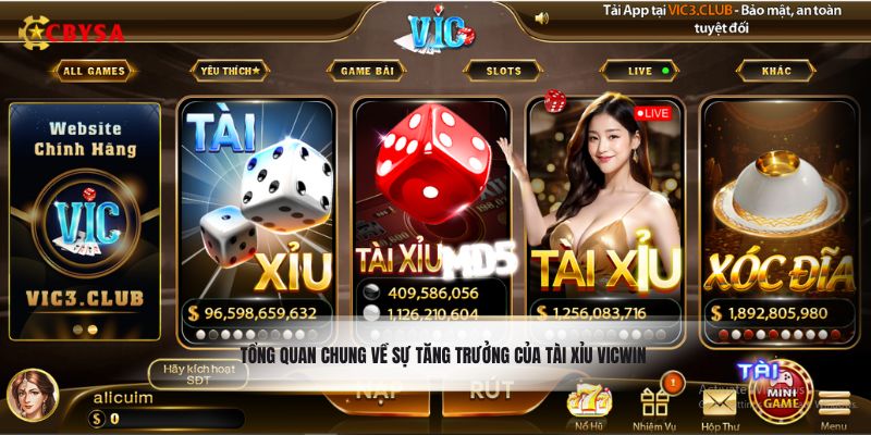 Tổng quan chung về sự tăng trưởng của tài xỉu Vicwin