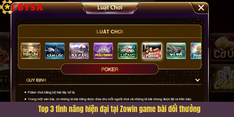 Top 3 tính năng hiện đại tại Zowin game bài đổi thưởng