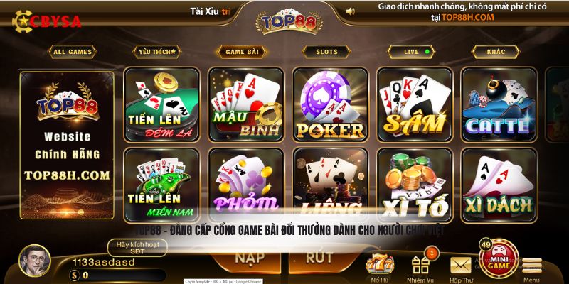 Top88 - Đẳng cấp cổng game bài đổi thưởng dành cho người chơi việt