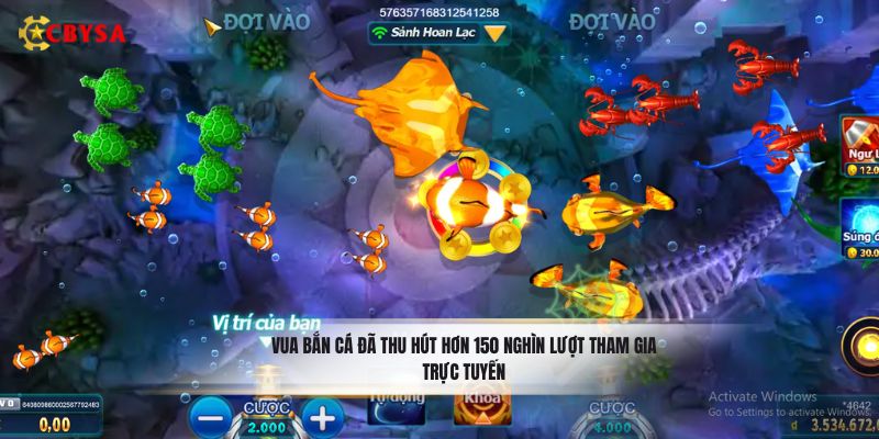 Vua Bắn Cá đã thu hút hơn 150 nghìn lượt tham gia trực tuyến